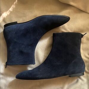 Clizia Suede Elegant Navy Ankle Boots